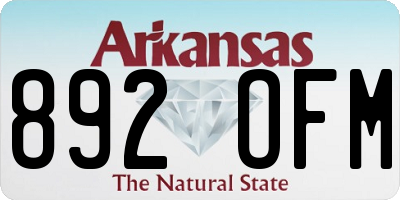 AR license plate 892OFM