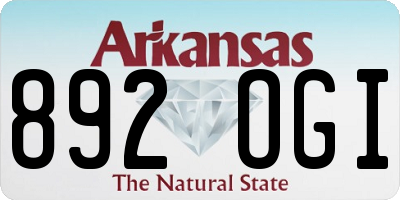 AR license plate 892OGI