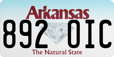 AR license plate 892OIC