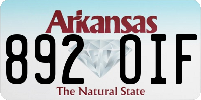 AR license plate 892OIF