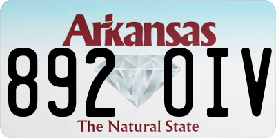 AR license plate 892OIV