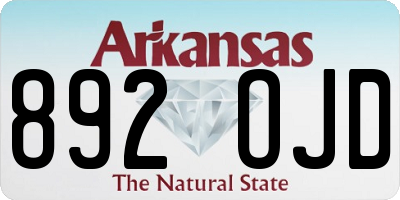 AR license plate 892OJD