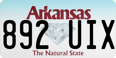 AR license plate 892UIX