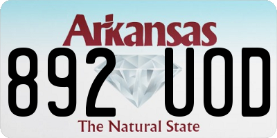 AR license plate 892UOD