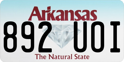 AR license plate 892UOI