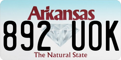 AR license plate 892UOK