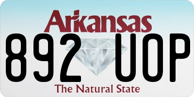 AR license plate 892UOP