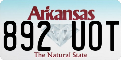 AR license plate 892UOT