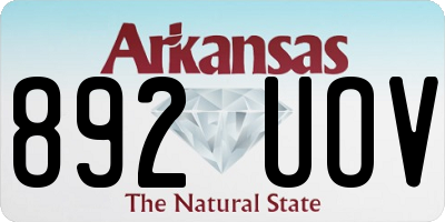 AR license plate 892UOV