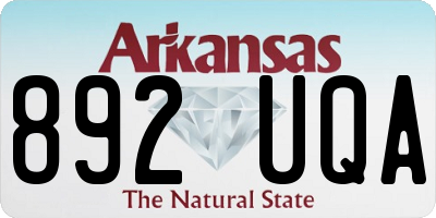 AR license plate 892UQA