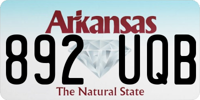 AR license plate 892UQB