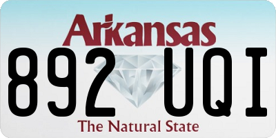 AR license plate 892UQI
