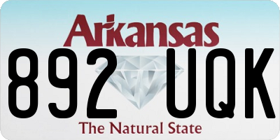 AR license plate 892UQK