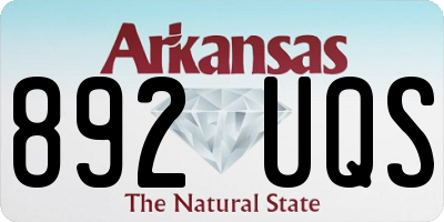 AR license plate 892UQS