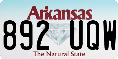 AR license plate 892UQW