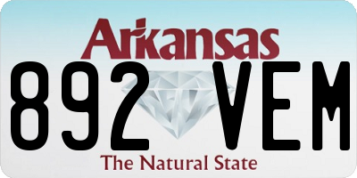AR license plate 892VEM