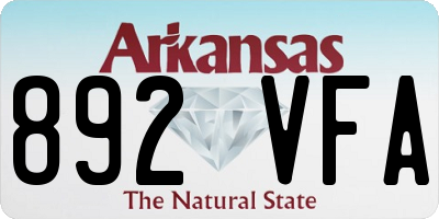 AR license plate 892VFA