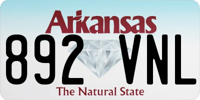 AR license plate 892VNL