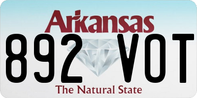 AR license plate 892VOT