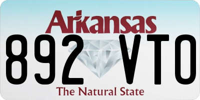 AR license plate 892VTO