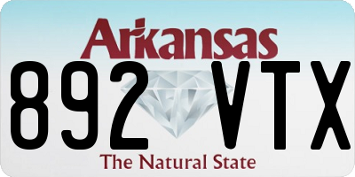 AR license plate 892VTX