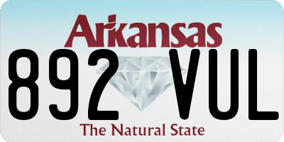 AR license plate 892VUL