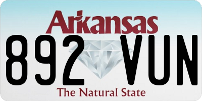 AR license plate 892VUN