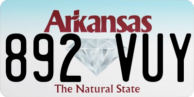 AR license plate 892VUY
