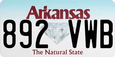 AR license plate 892VWB
