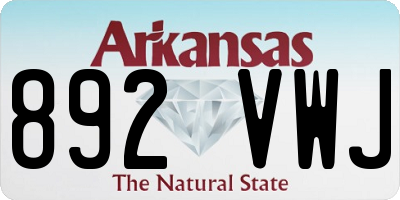 AR license plate 892VWJ