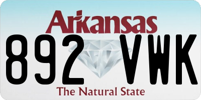 AR license plate 892VWK