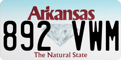 AR license plate 892VWM