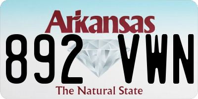 AR license plate 892VWN