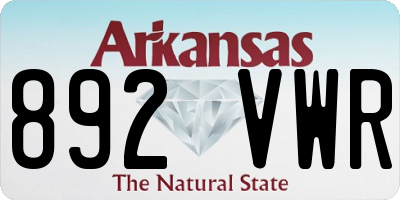 AR license plate 892VWR