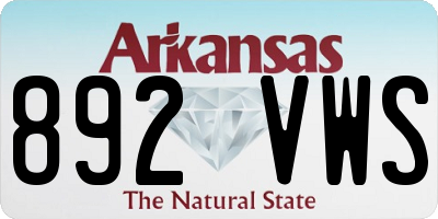 AR license plate 892VWS