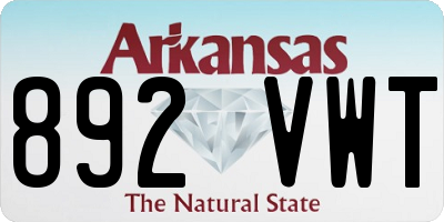AR license plate 892VWT