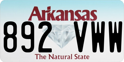 AR license plate 892VWW