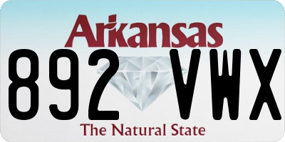 AR license plate 892VWX