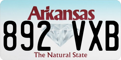 AR license plate 892VXB