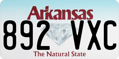 AR license plate 892VXC