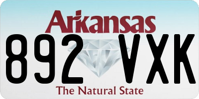 AR license plate 892VXK