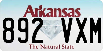 AR license plate 892VXM