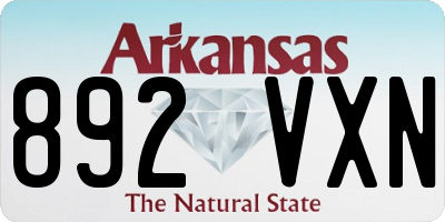 AR license plate 892VXN