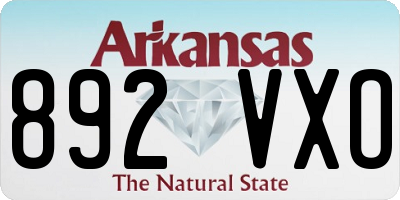 AR license plate 892VXO