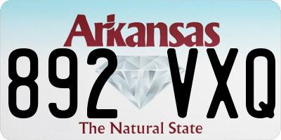 AR license plate 892VXQ