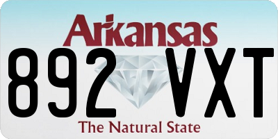 AR license plate 892VXT