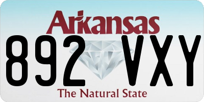 AR license plate 892VXY