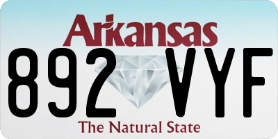 AR license plate 892VYF