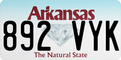 AR license plate 892VYK