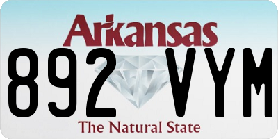 AR license plate 892VYM